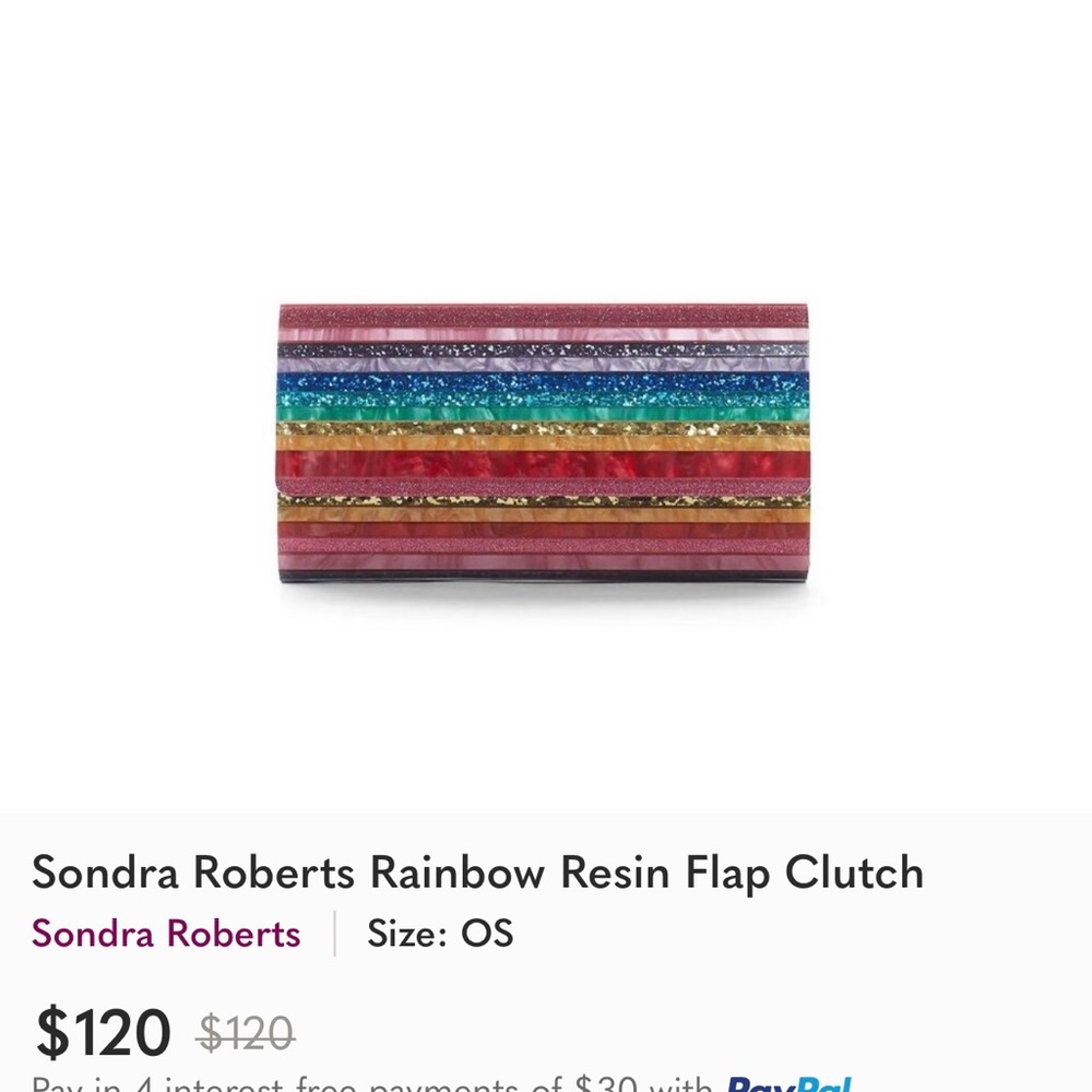 Sondra Roberts Rainbow Stripe Resin Clutch